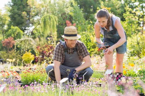 Garden landscaping materials and planting features for a local home